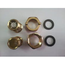 Conector de bronze do medidor de água com cor de bronze amarela